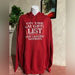 NWOT “on the naughty list” Christmas hoody unisex 🎨